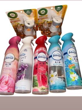 5 Febreze air Spray 
2 Airwick Essential Oils